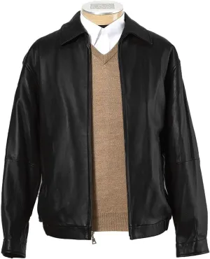 SID Mens Classic Browny Leather Jacket, Bomber Jacket