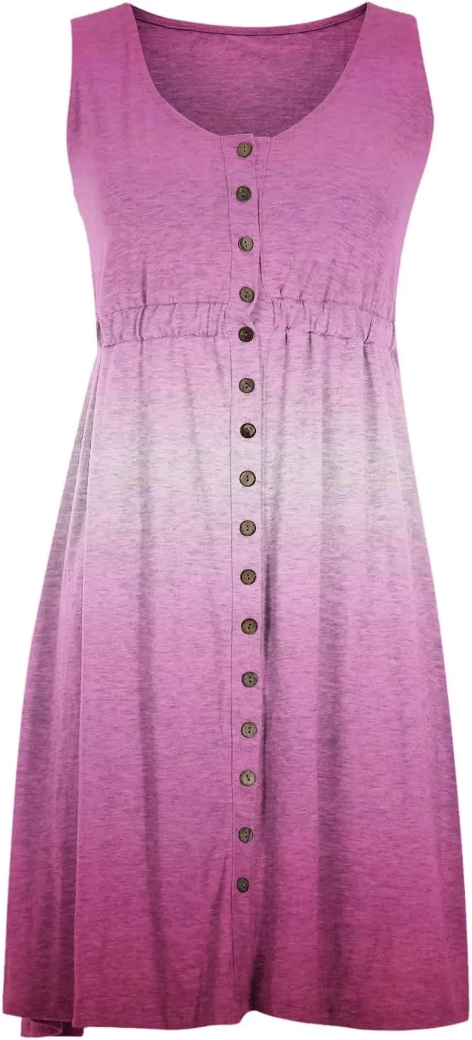 Sinzelimin Dresses for Women 2024 Casual Summer Sleeveless V-Neck Mini Dress, Women's Trendy Beach Sundresses Tank Dresses