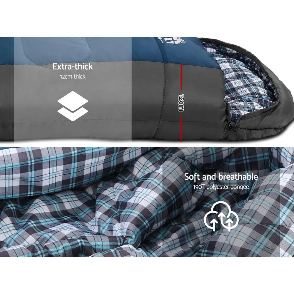 Sleeping Bag Bags Single Camping Hiking -20C to 10C Tent Winter Thermal Navy