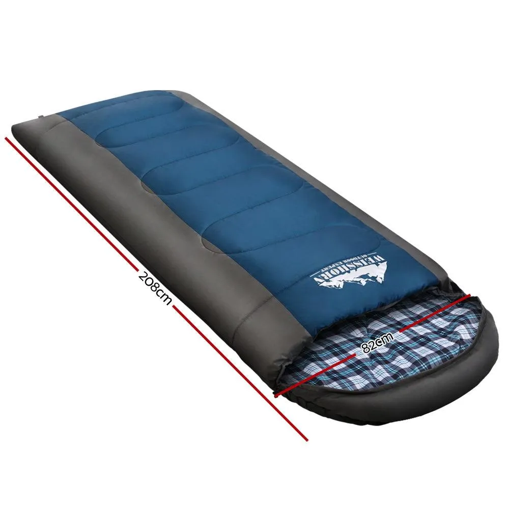 Sleeping Bag Bags Single Camping Hiking -20C to 10C Tent Winter Thermal Navy