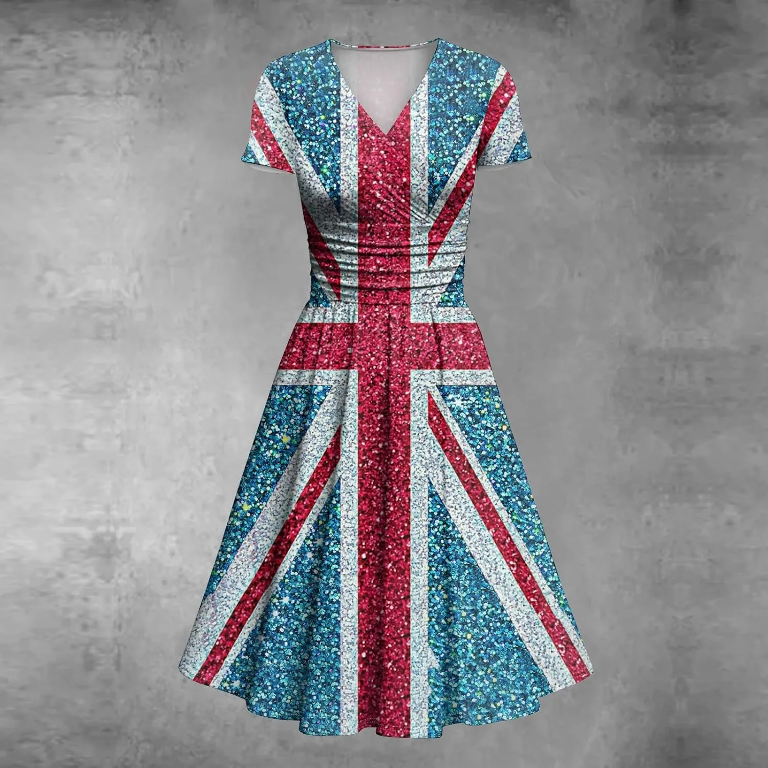 Summer Dresses for Women 2025 4th of July Dress Patriotic American Flag Dress Casual Beach Boho Vintage Midi Dresses