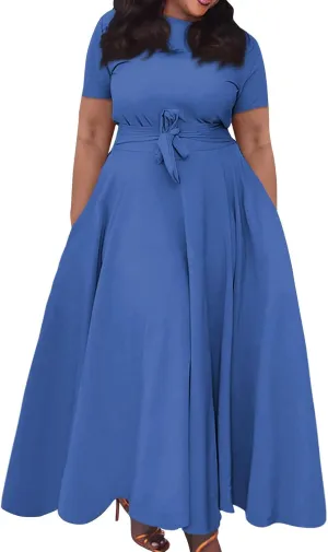 Summer Dresses for Women Beach Aline Midi Dresses Casual Flowy Tshirt Dress Floral Short Sleeve Dress with Pockets