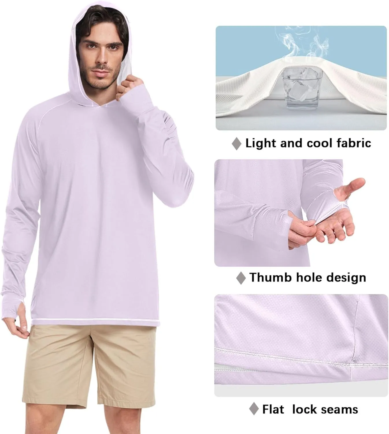 Sun Protection Hoodies Long Sleeve Fishing Shirt UPF 50  Quick-Dry UV Rash Guard with Hood Sunproof Shirts