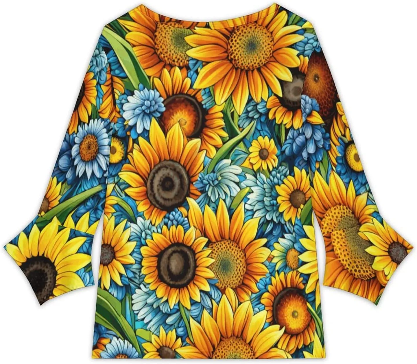 Sunflower Medium Sleeved T-Shirt for Womens Summer Autumn Winter Creativity Top