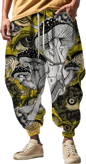 Sweatpants Fun Print Fashion Street Feel Casual Sweatpants Baggy Elastic Waist Novelty Pant Casual Pants Men