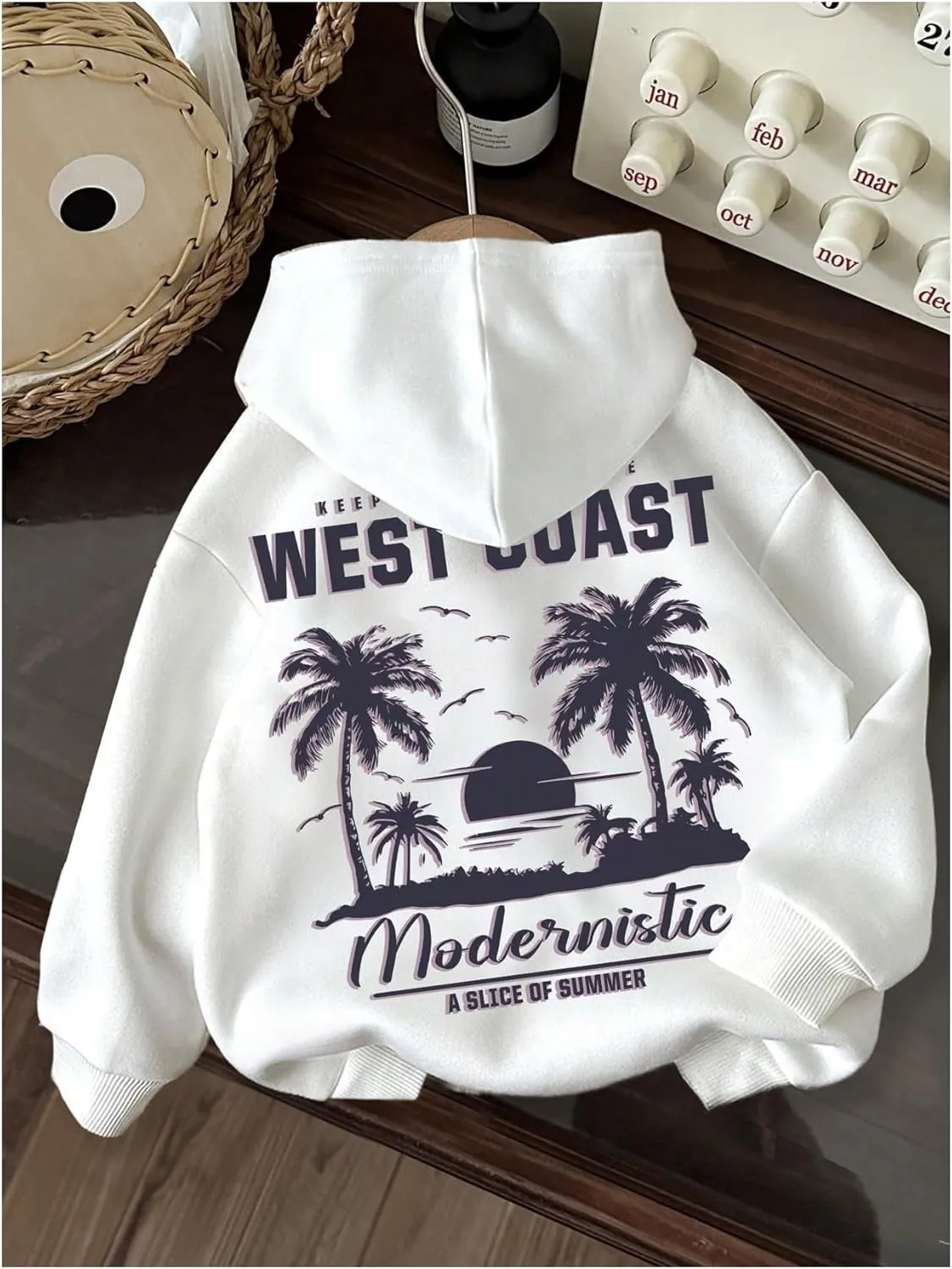 SweatyRocks Girl's Letter Graphic Hoodies Long Sleeve Thermal Oversized Sweatshirts Pullover Top