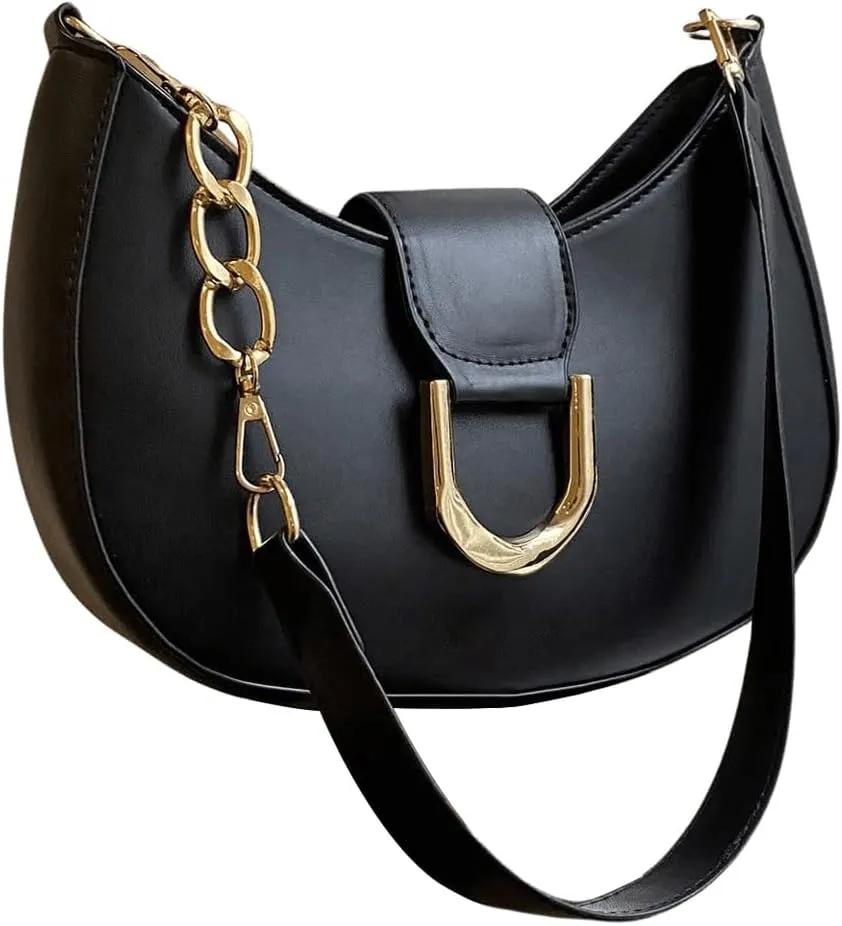 SweatyRocks Women's PU Leather Top Handle Shoulder Handbags Solid Small Clutch Purses