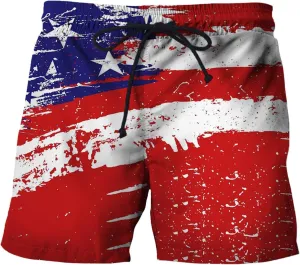 Swimsuit Men Scenery National Flag Digital Print Drawstring with Elastic Waist Casual His and Hers Matching Outfits