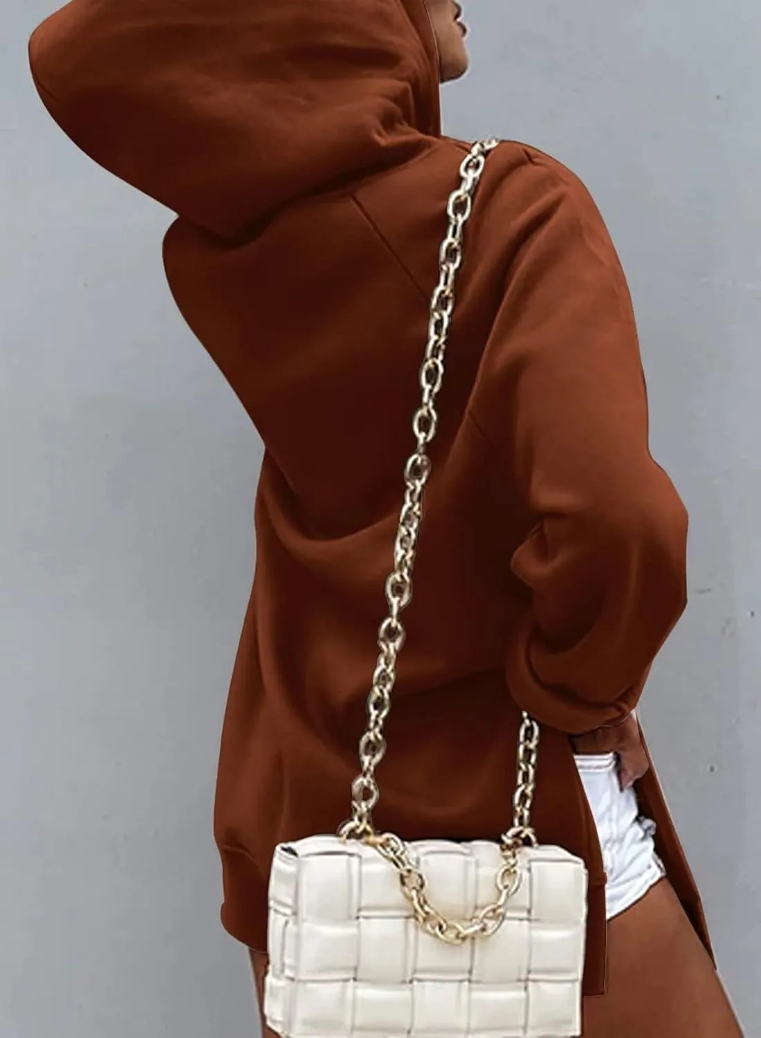 Syellowafter Women Oversized Hoodie Dress Pullover Winter Kangaroo Pocket Sweatshirt Fall Tops Casual Loungewear