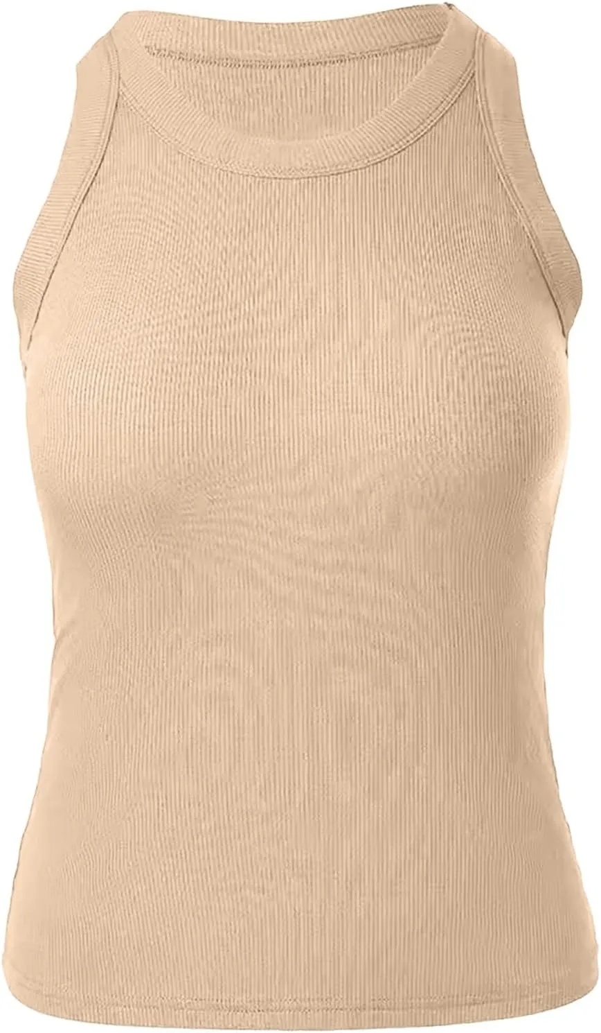 Tank Tops for Women, Racerback Ribbed Tank Top, Women Slim Knit Basic Summer Tops Going Out Tops Long Sleeveless Shirts