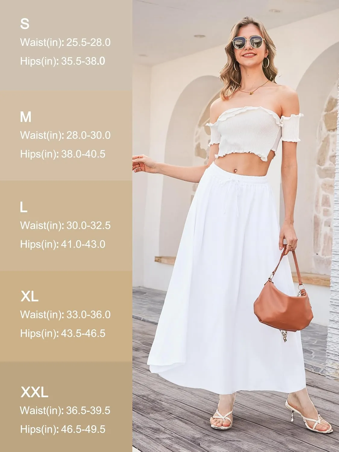Tapata Women's Extra Long Maxi Skirts for Tall/Petite with Pockets Pleated A-Line Summer Flowy Skirt Casual Beach Wear