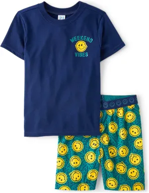 The Children's Place Boys Sleeve Top and Shorts,2 Piece Pajama Set