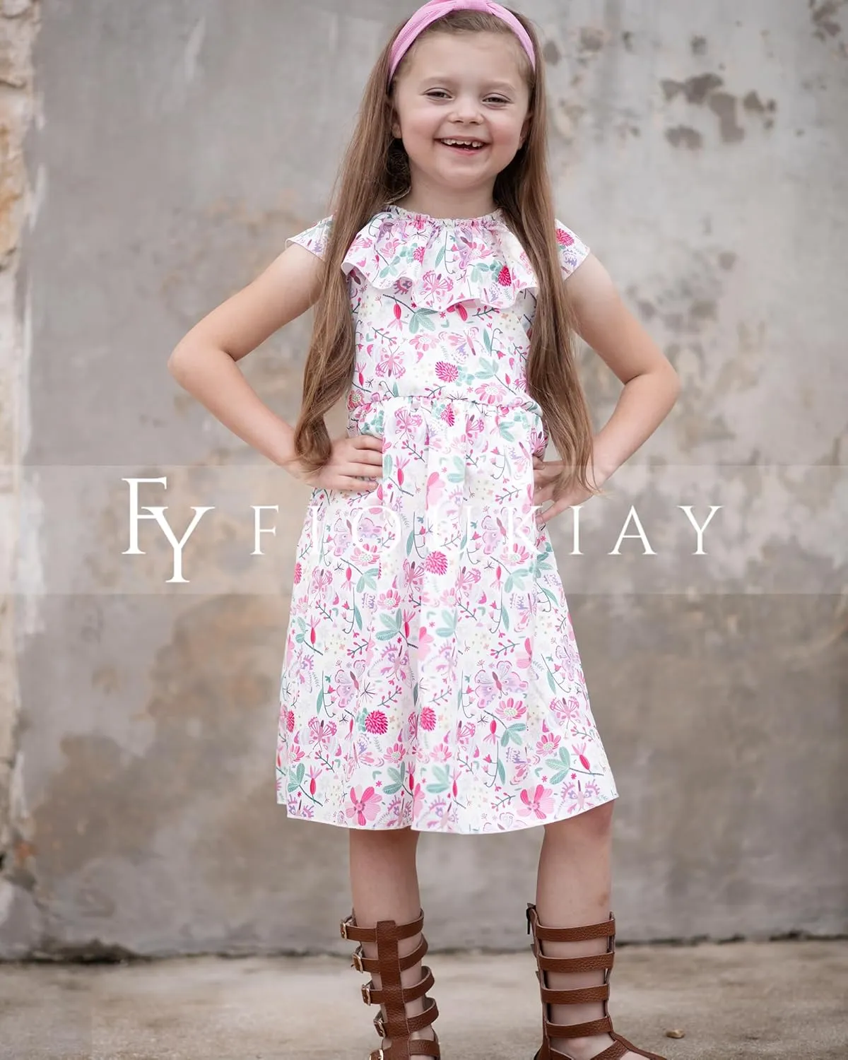 Toddler Baby Girl Sun Dress Wildflower Floral Seaside Beach Dress Overall Outfits Onepiece