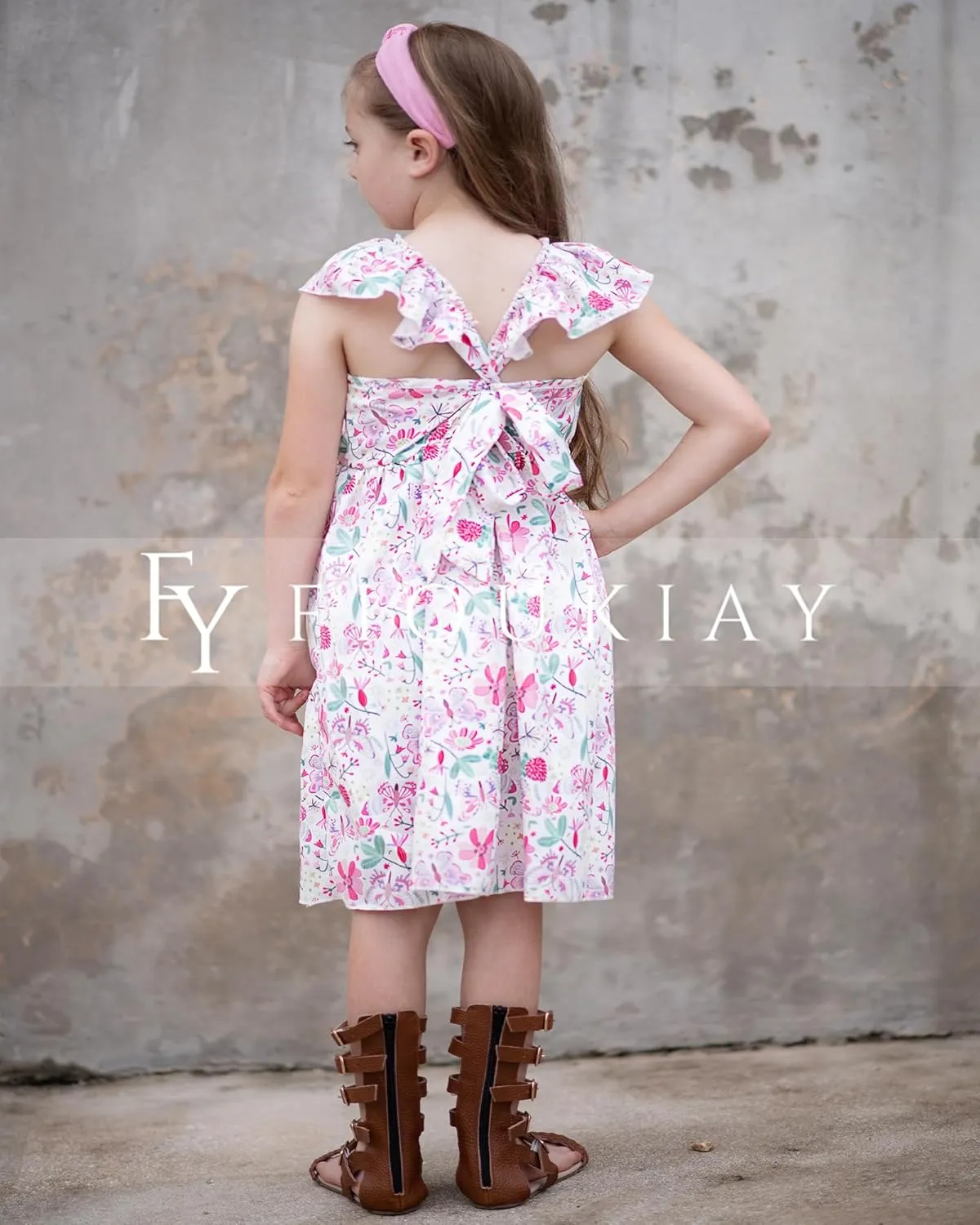 Toddler Baby Girl Sun Dress Wildflower Floral Seaside Beach Dress Overall Outfits Onepiece