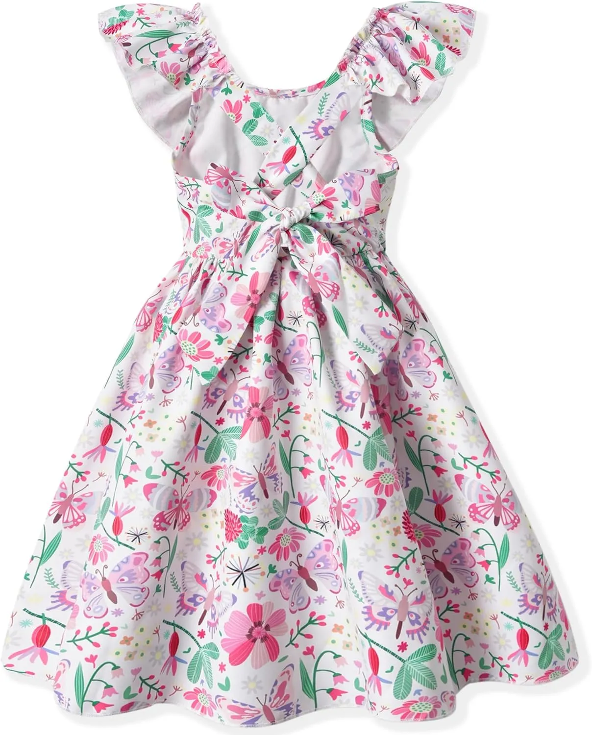 Toddler Baby Girl Sun Dress Wildflower Floral Seaside Beach Dress Overall Outfits Onepiece