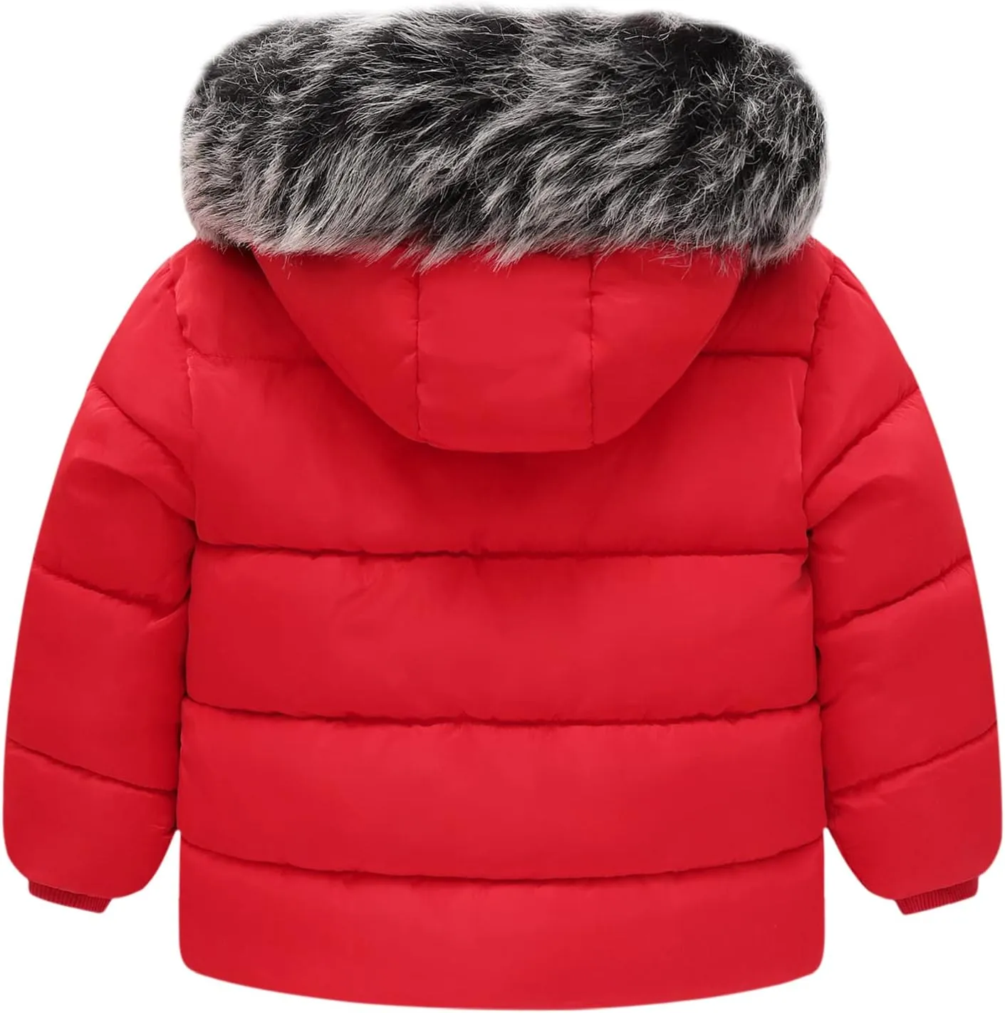 Toddler Coat with Thicken Fur Collar & Hoodie - Warm Winter Puffer Jacket