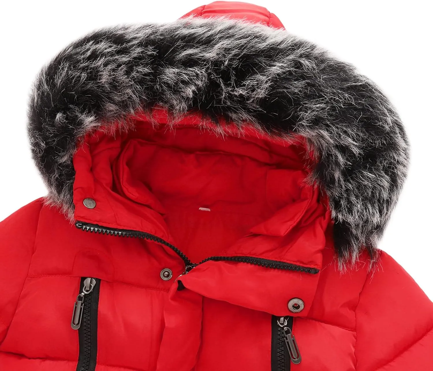 Toddler Coat with Thicken Fur Collar & Hoodie - Warm Winter Puffer Jacket