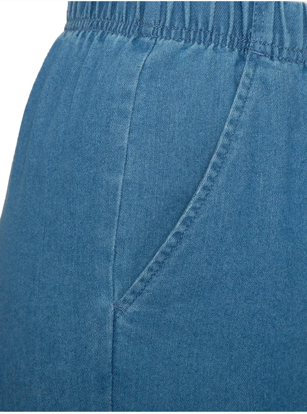 Turtle Bay New York Women's Casual Relaxed Fit Elastic Waist Pull On Denim Jeans