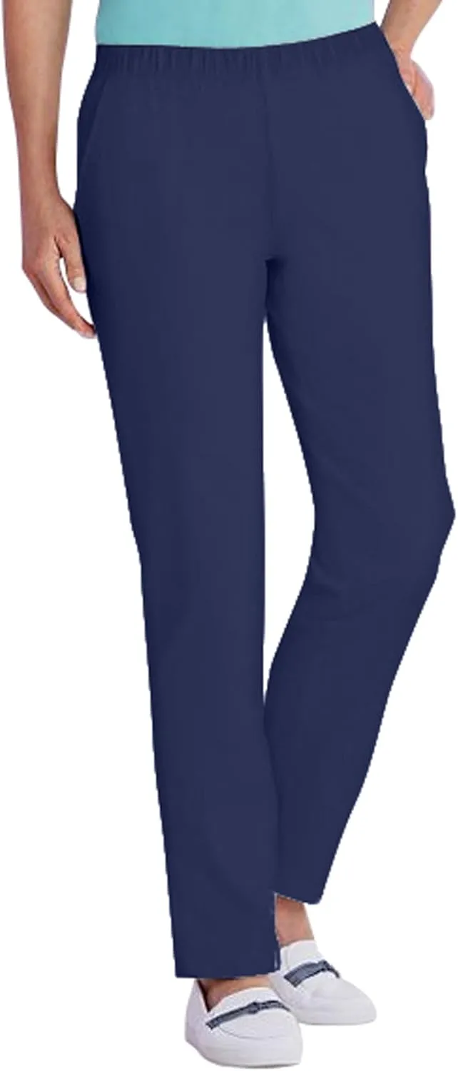 Turtle Bay New York Women's Casual Relaxed Fit Elastic Waist Pull On Denim Jeans