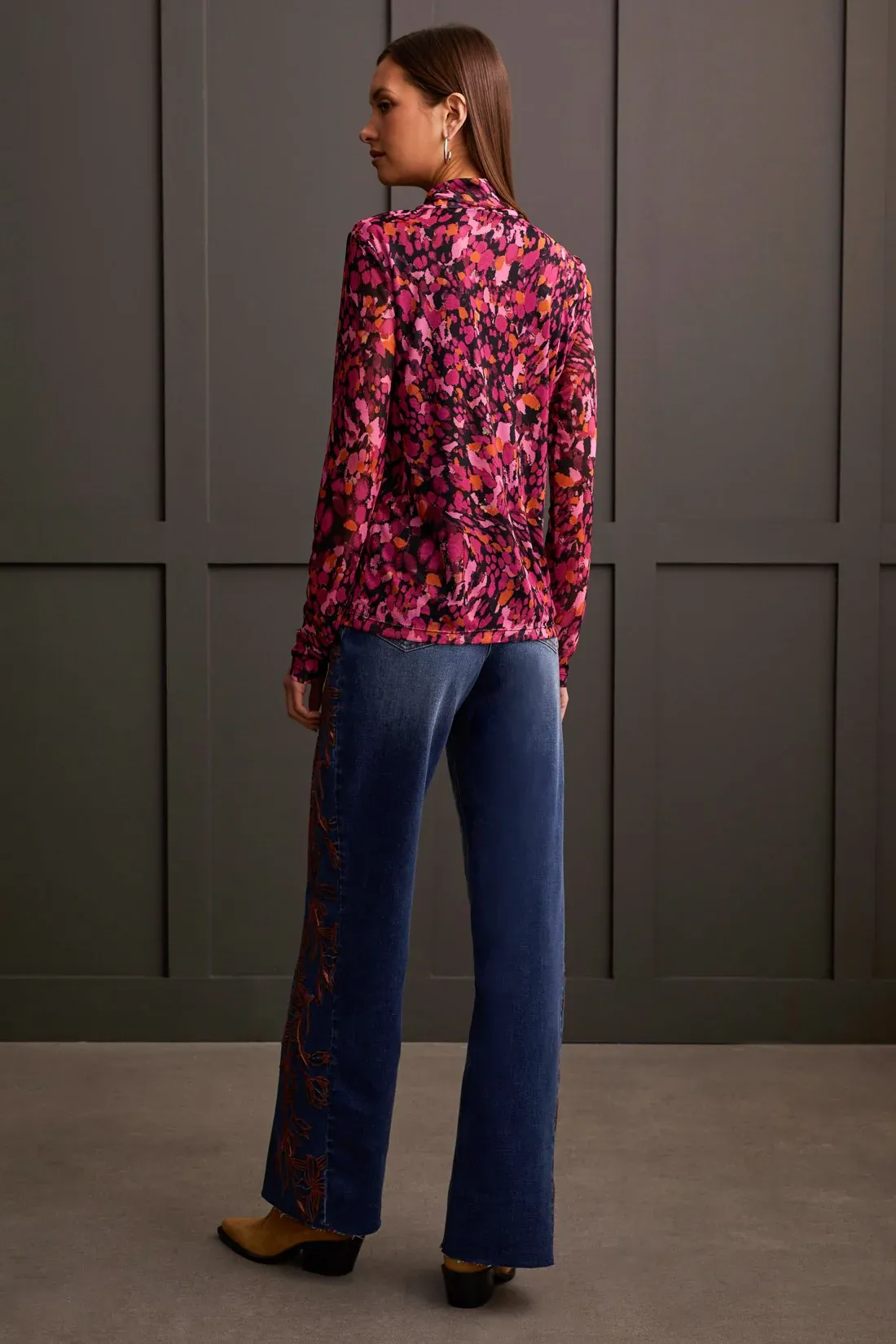 Turtleneck Lined Top [Magenta Haze-5621O]