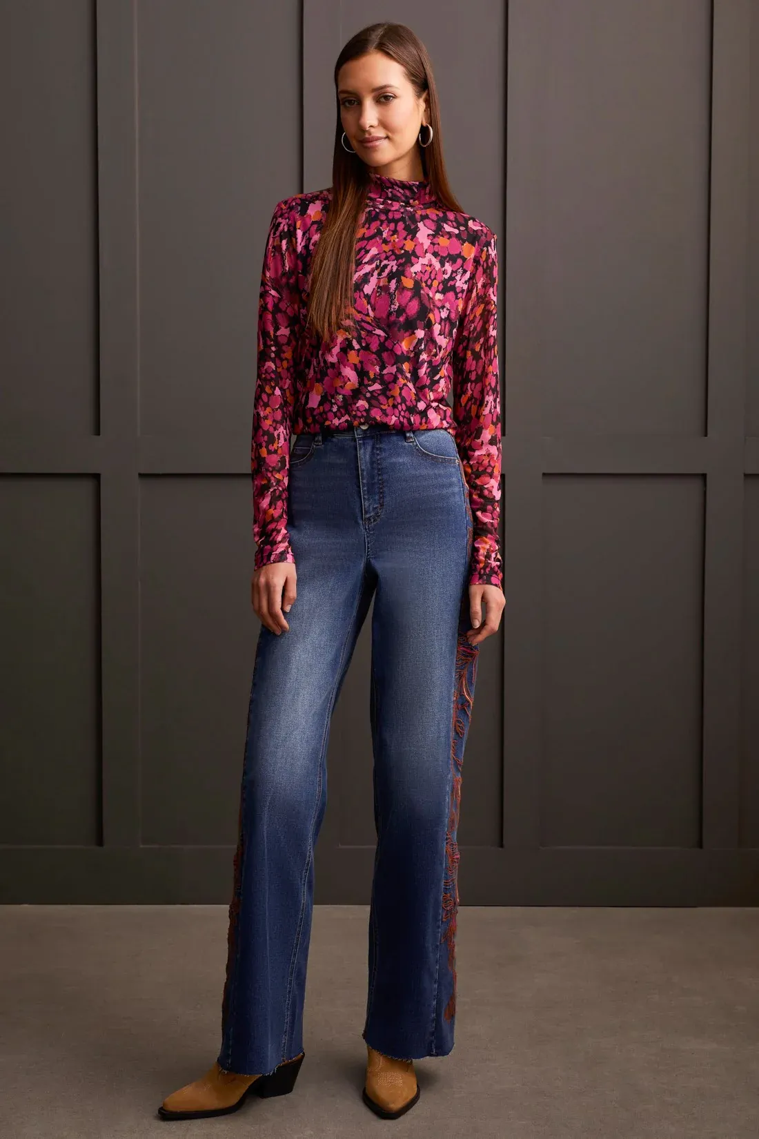Turtleneck Lined Top [Magenta Haze-5621O]