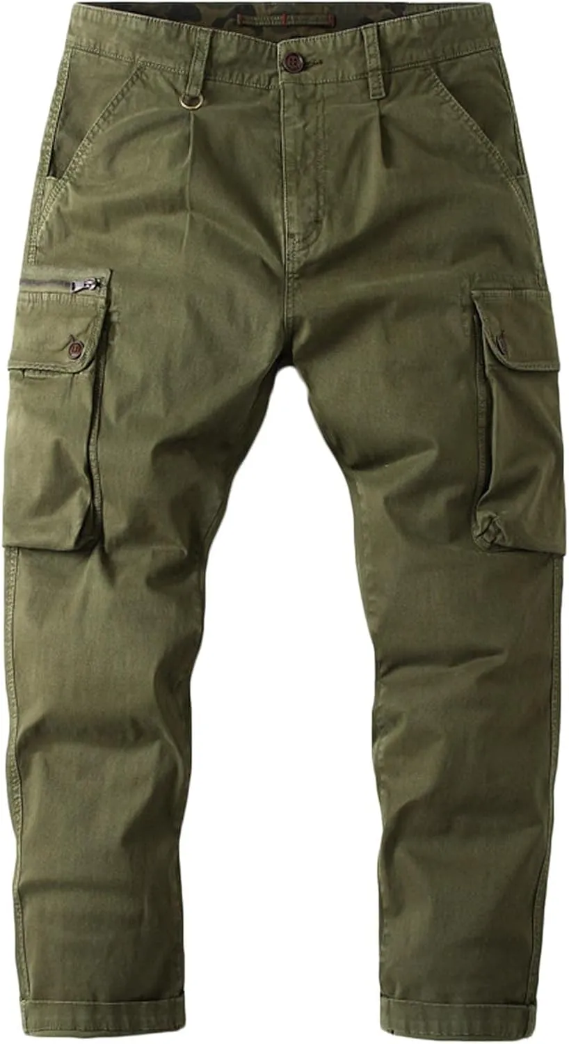 Uillui Mens Cargo Pants Fashion Como Joggers Sweatpants Cotton Stretch Casual Relaxed Fit Ankle Length Harem Streetwear Pant