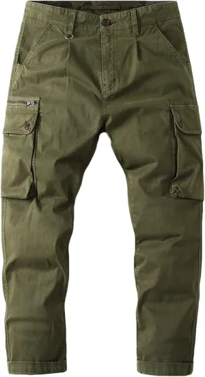 Uillui Mens Cargo Pants Fashion Como Joggers Sweatpants Cotton Stretch Casual Relaxed Fit Ankle Length Harem Streetwear Pant