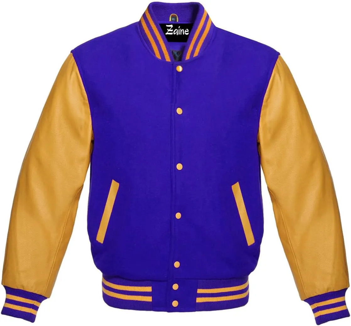 Varsity Women's Baseball Letterman Bomber Uniform Multiy Wool & Genuine Leather Sleeves Jacket