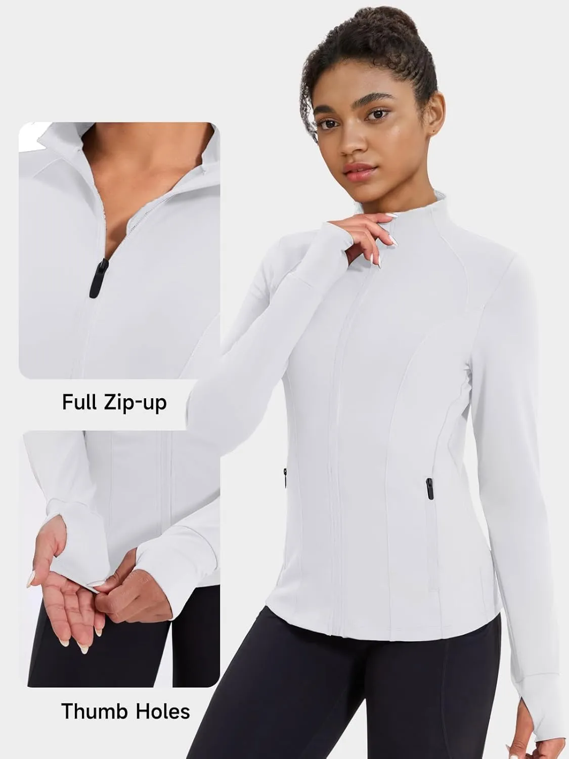 VUTRU Women's Workout Jacket Zip Up Athletic Lightweight Running Yoga Jacket with Pockets