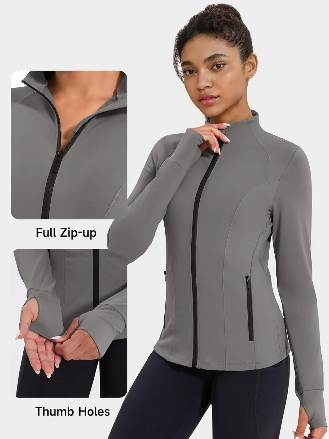 VUTRU Women's Workout Jacket Zip Up Athletic Lightweight Running Yoga Jacket with Pockets