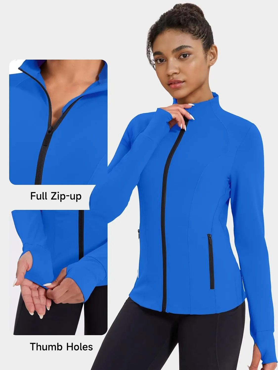 VUTRU Women's Workout Jacket Zip Up Athletic Lightweight Running Yoga Jacket with Pockets