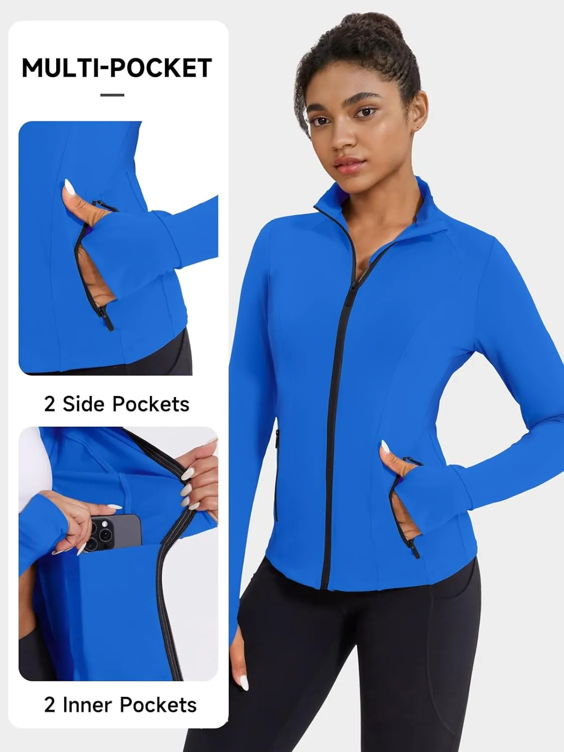 VUTRU Women's Workout Jacket Zip Up Athletic Lightweight Running Yoga Jacket with Pockets