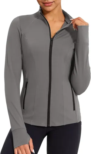 VUTRU Women's Workout Jacket Zip Up Athletic Lightweight Running Yoga Jacket with Pockets