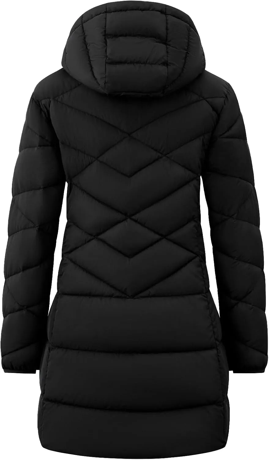 Wantdo Women's Packable Down Jacket Light Weight Puffer Coat Hip-Length Winter Coat