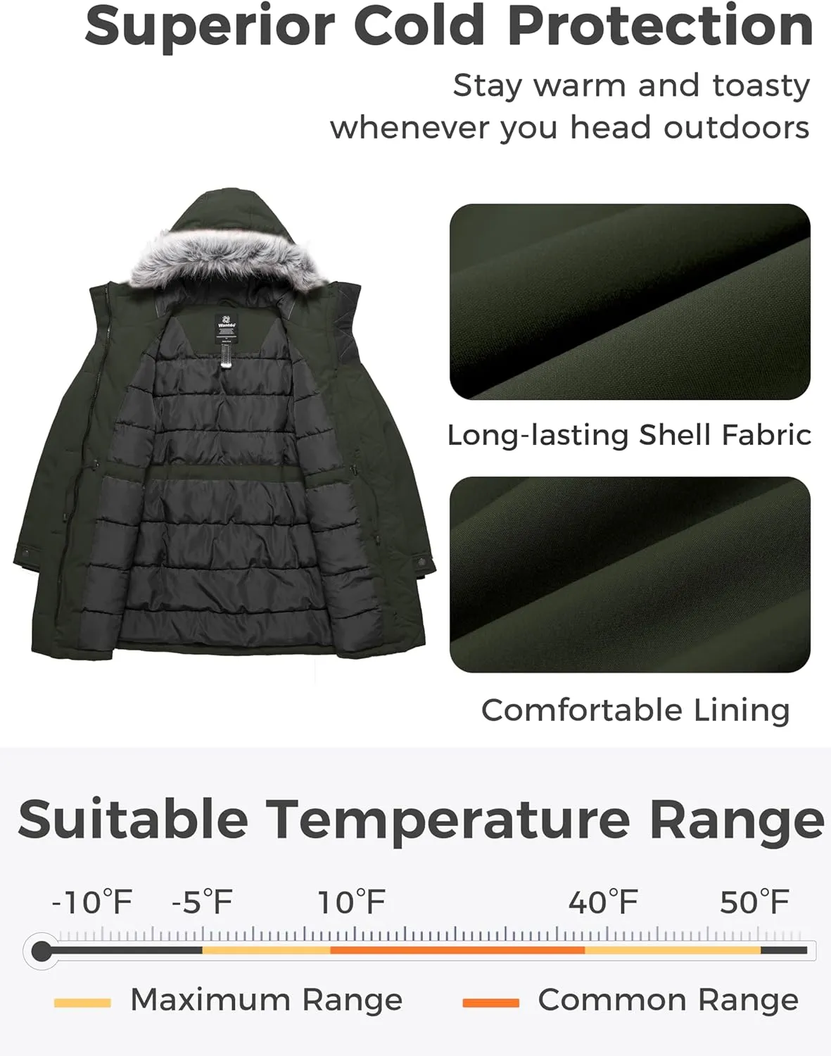 wantdo Women's Plus Size Winter Coat Warm Long Puffer Coat Thicken Parka Jacket with Hood