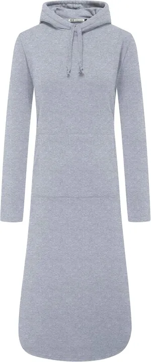 WenVen Womens Long Hoodie Dress Thicken Fleece Lined Pullover Sweatshirt