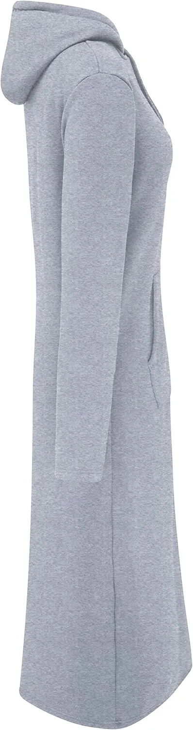 WenVen Womens Long Hoodie Dress Thicken Fleece Lined Pullover Sweatshirt