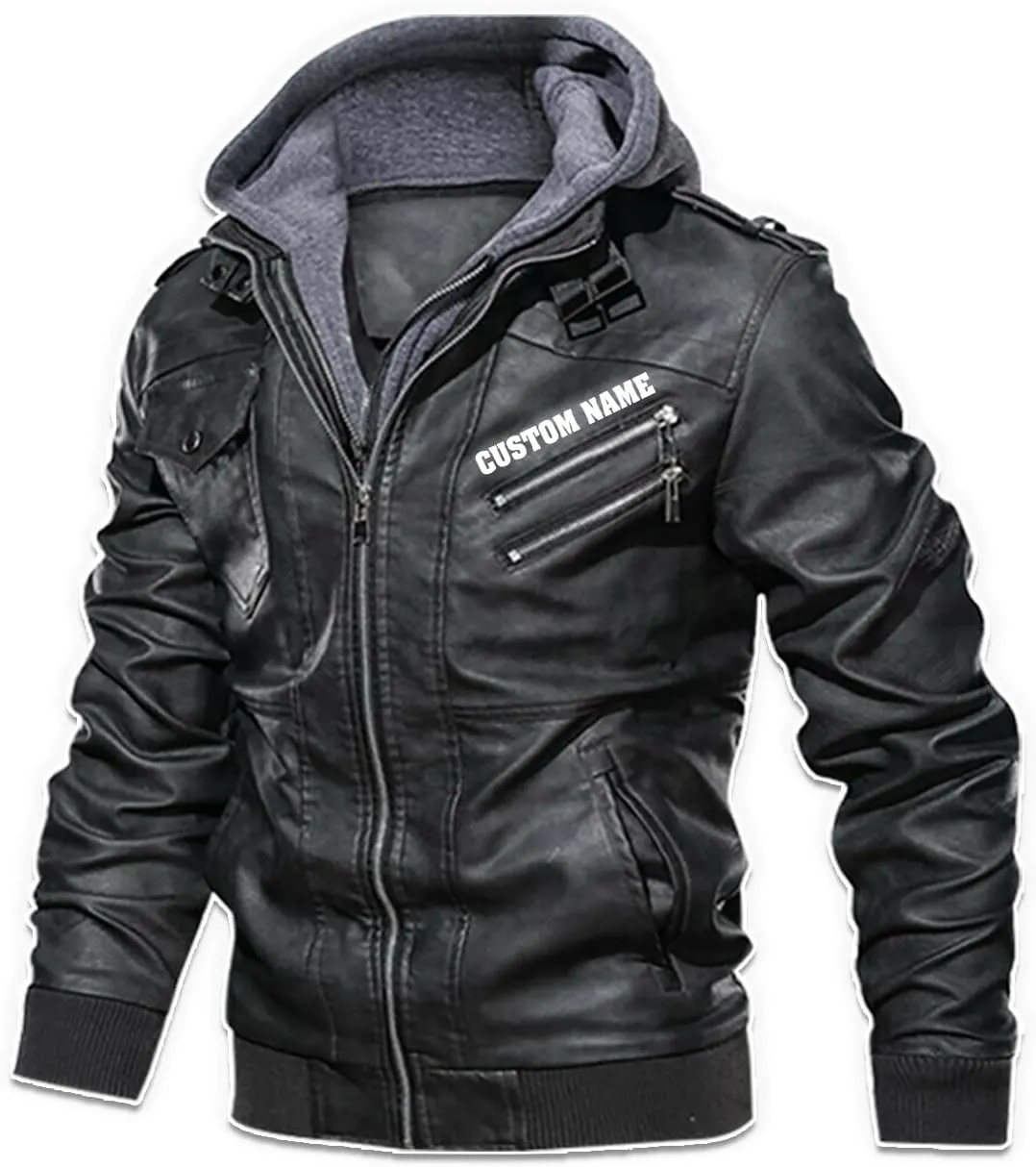 White Fire Wolf, Animal Art Motif Wolf, Motorcycle Custom Men PU Leather Vest Jacket