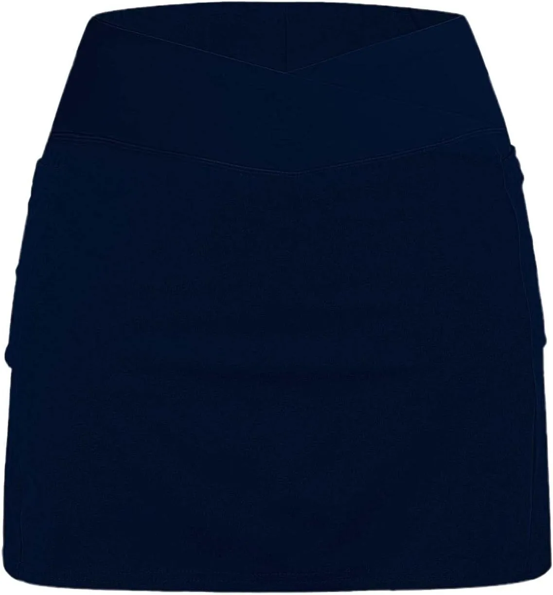 Women Athletic Tennis Skorts with Pockets 2 in 1 Golf Skirt Crossover High Waisted Sports Skorts Built-in Shorts
