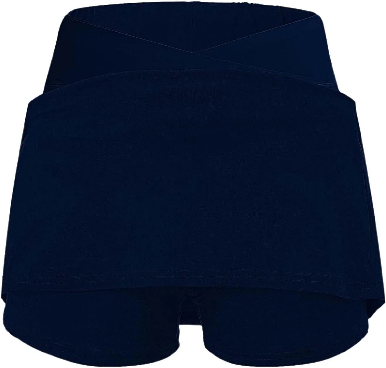 Women Athletic Tennis Skorts with Pockets 2 in 1 Golf Skirt Crossover High Waisted Sports Skorts Built-in Shorts