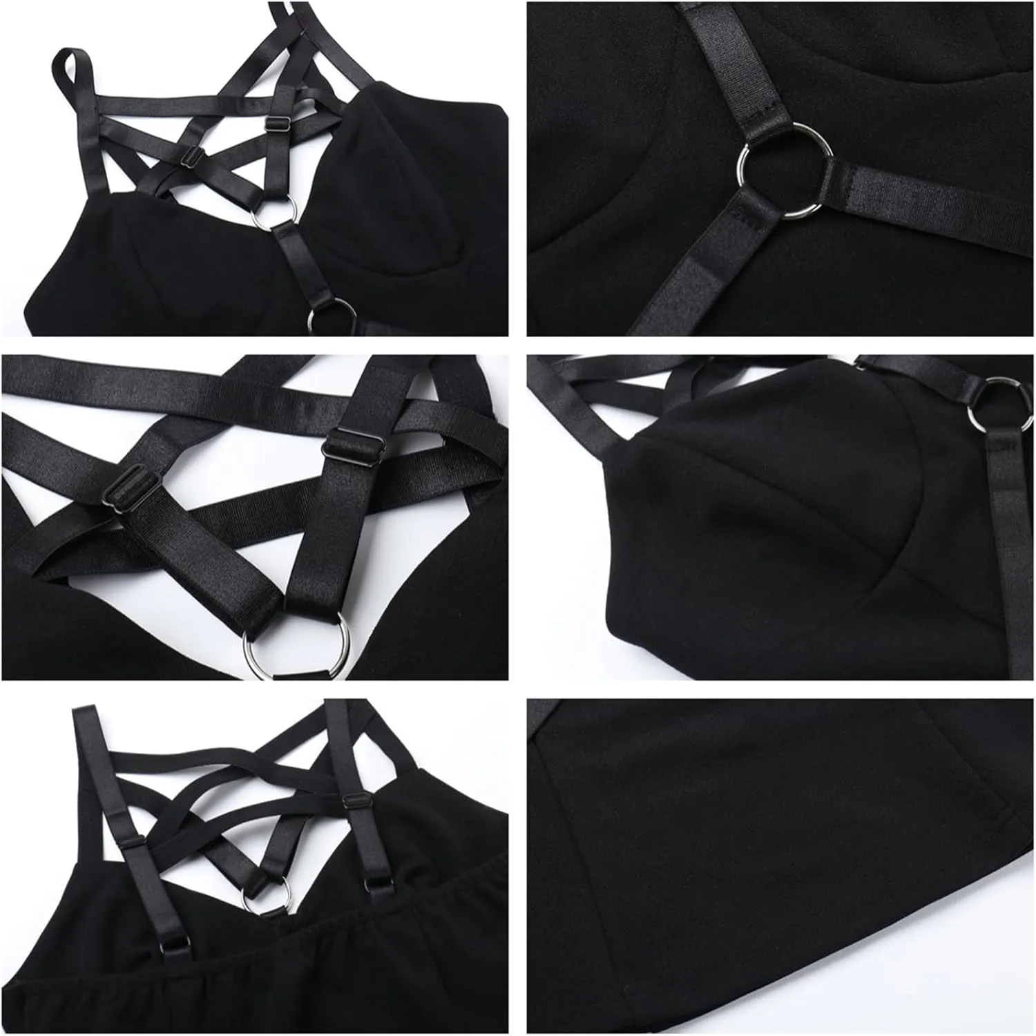 Women Gothic Crop Top Camisole Tank Tops Clubwear Cropped Cami T-Shirt
