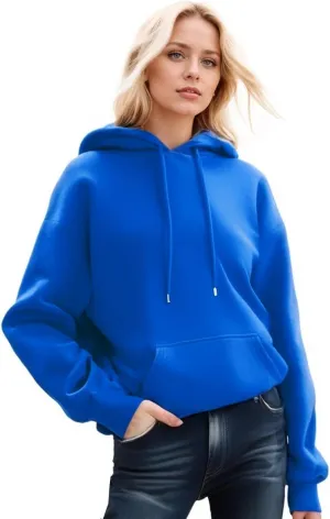 Women Hoodies Long Sleeve Pockets Hooded Sweater Solid Drawstring Pullover Fashion Sweatshirts Tops