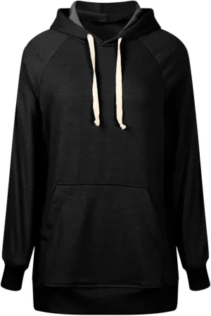 Women Oversized Hoodie Dress Pullover Long Sleeve Winter Front Pocket Sweatshirt Fall Tops Casual Maxi Loungewear