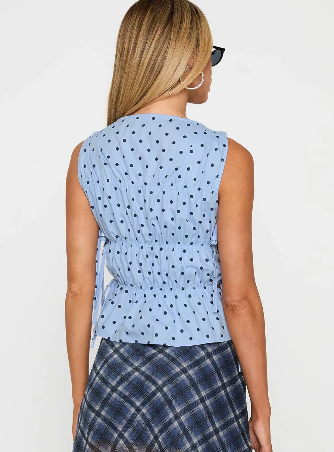 Women Side Tie Tank Top Y2k Floral Embroidery Crop Vest Sleeveless Flower Embroidered Babydoll Blouse