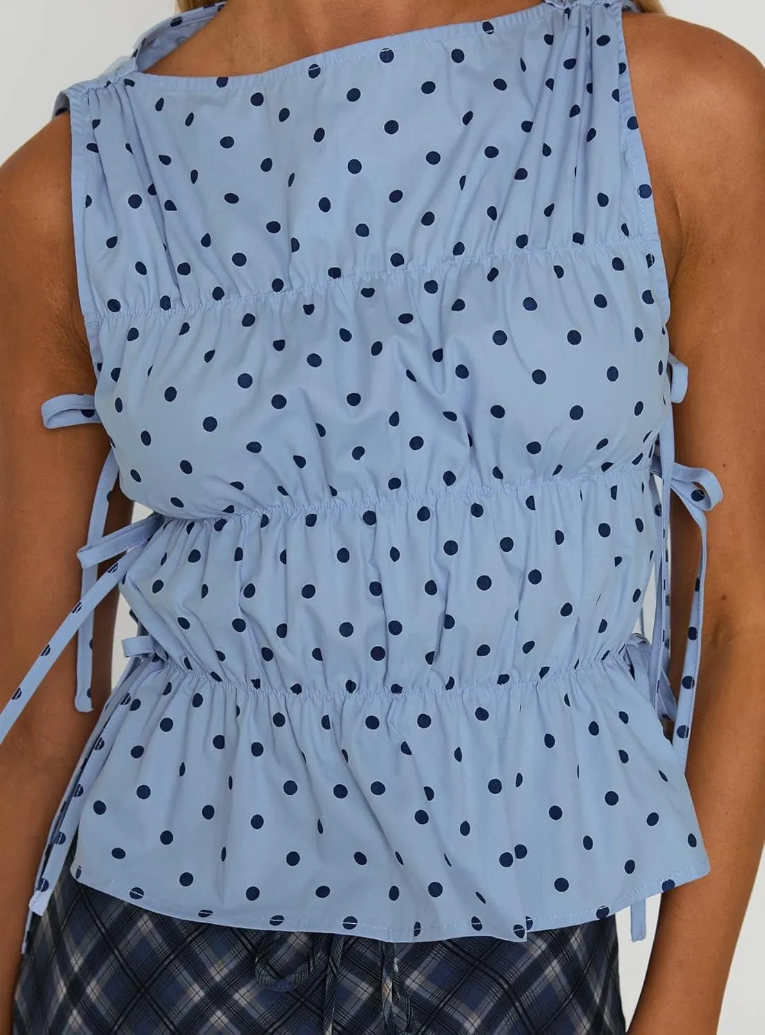 Women Side Tie Tank Top Y2k Floral Embroidery Crop Vest Sleeveless Flower Embroidered Babydoll Blouse