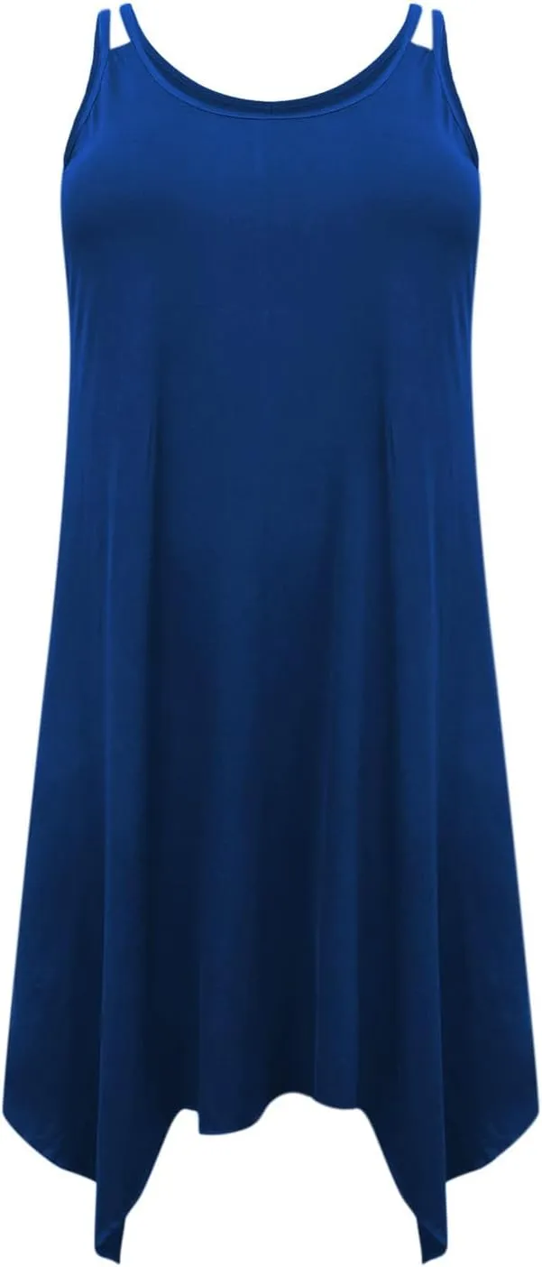 Women Summer Beach Dress Plus Size Casual Spaghetti Strap Boho Sundress Cover Up Swimwear Flowy Midi Vacation Dress