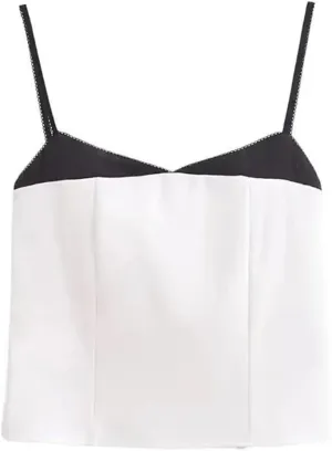 Women Summer Crop Top Spaghetti Straps Slim Tank Tops Patchwork Camisole