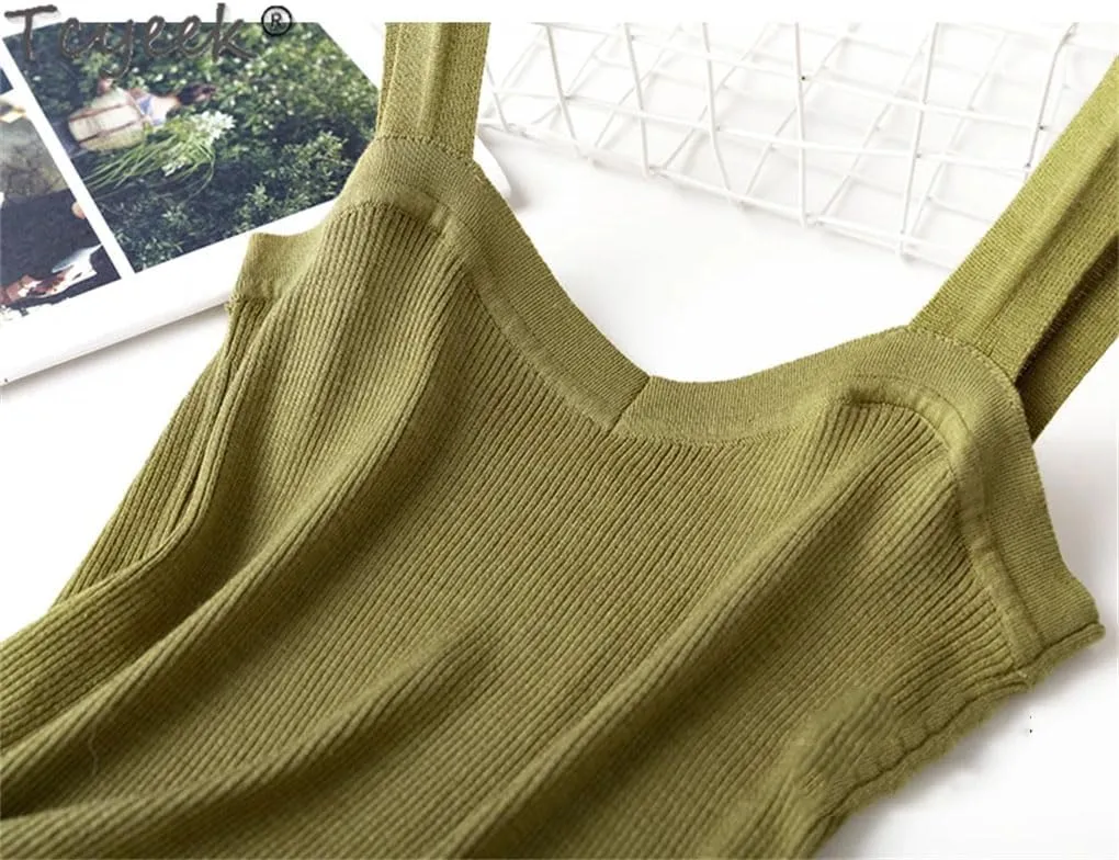 Women Tank Top Sleeveless Womens Solid Color Silm Fit Camisole Knit Tops