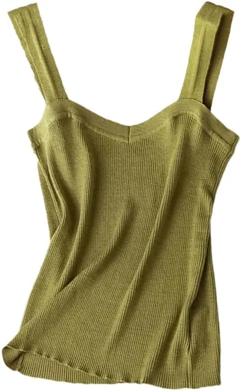 Women Tank Top Sleeveless Womens Solid Color Silm Fit Camisole Knit Tops