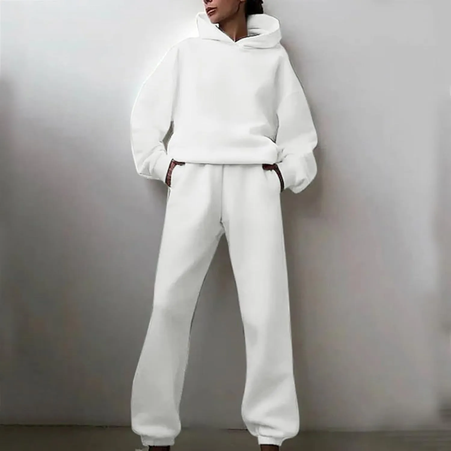 Womens 2 Piece Outfits Lounge Hoodie Sweatsuit Sets Oversized Sweatshirt Baggy Sweatpants Matching Set Tracksuit